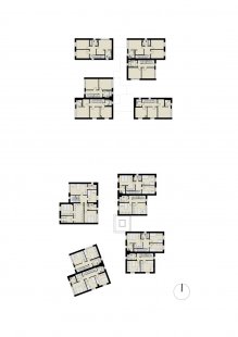 Rezidenční projekt Origami - Půdorys 2.np - foto: Qarta Architektura