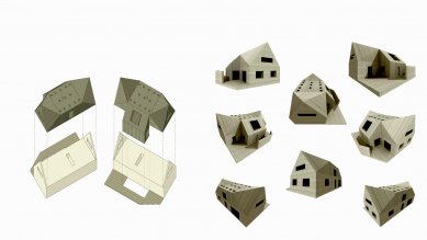 Rodinný dům Žďárský  - Rozložená axonometrie a 3D model - foto: under-construction architects