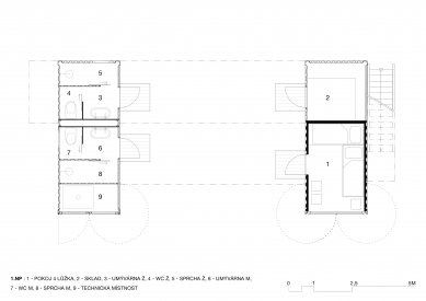 ContainHotel - Půdorys 1NP