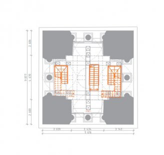 Rekonstrukce Bílé věže v Hradci Králové - Půdorys 7.np - foto: achitekti chmelík & partneři