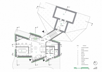 Experimentální objekt ve Slavkově u Brna - Půdorys přízemí - foto: Fránek Architects