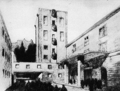 Dům pro Mozarta - malý festivalový sál v Salcburku - Holzmeisterův návrh na rozšíření hudebního sálu z roku 1936