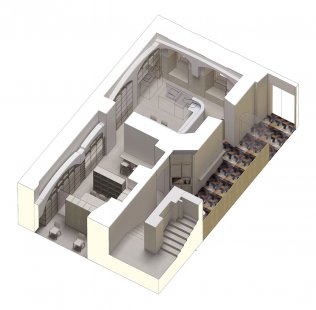 KIS - Kulturní a informační středisko - Axonometrie - foto: BLOK_architekti 