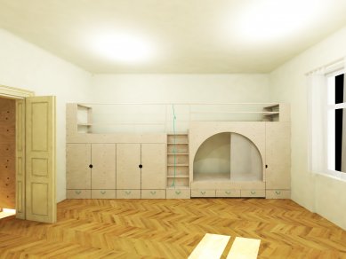Měšťanský byt - Vizualizace dětského pokoje - foto: ORA