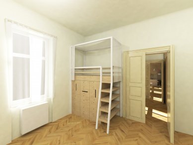 Měšťanský byt - Vizualizace dětského pokoje - foto: ORA