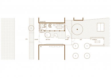 Modrý ateliér - Půdorys parteru - foto: studio ječmen