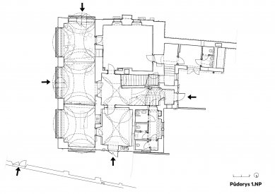 Rekonstrukce Werichovy vily - Půdorys 1.np - foto: Architektonická kancelář TaK