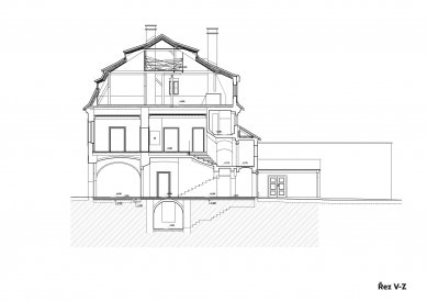 Rekonstrukce Werichovy vily - Řez - foto: Architektonická kancelář TaK