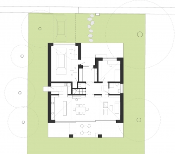Dům ve Zličíně - Půdorys přízemí - foto: Rusina Frei architekti