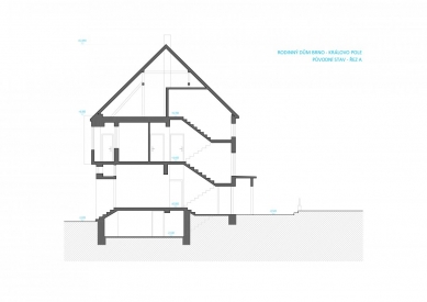 Rekonstrukce rodinného domu v Králově Poli - Řez - původní stav - foto: KAMKAB!NET 