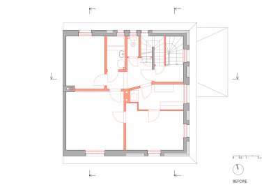 Rodinný dům v Českém Krumlově - 2NP - původní stav - foto: Pavlíček + Hulín architekti