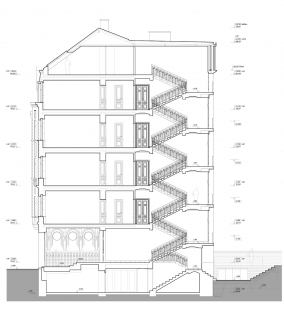 Rekonstrukce a nástavba secesního domu - Řez