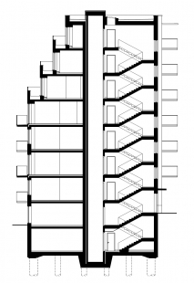 Bytový dům Domino - Řez