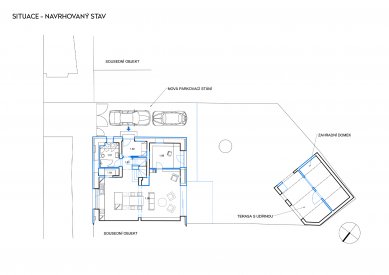 Rekonstrukce rodinného domu v Bohnicích - Situace navrhovaného stavu - foto: Archport
