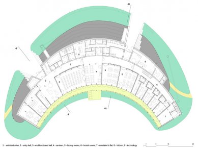 Středisko ekologické výchovy Sluňákov - Půdorys 1.np - foto: © Projektil architekti