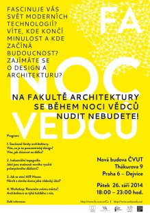 Noc vědců na fakultě architektury ČVUT. Nudit se nebudete!